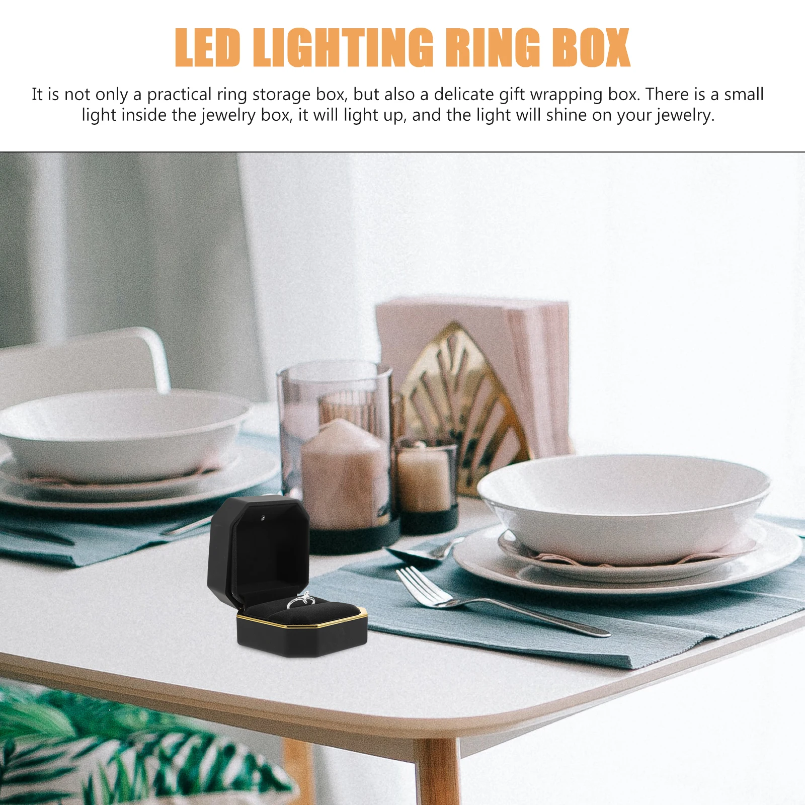 

Креативная светодиодная светящаяся коробка для колец, светящийся футляр для хранения ювелирных изделий с подсветкой, контейнер для свадебного подарка на помолвку, коробка-держатель для колец