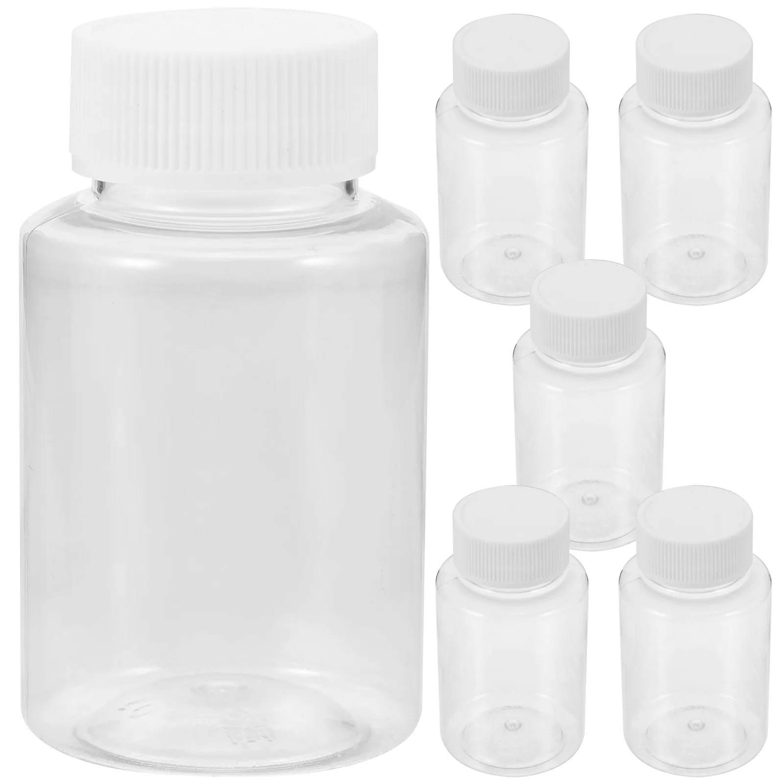 

6pcs Oil Transparent 100ml Empty Chemical Reagent Bottle With Caps Bottles Sealed Lab Analysis Storage Reagent Bottles