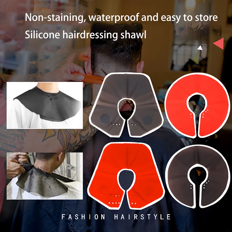 1pcs Silicone Cape Haircut Neck Cape Hairdressing Non-sticky hair Professional waterproof Cape for Barbershop hair care