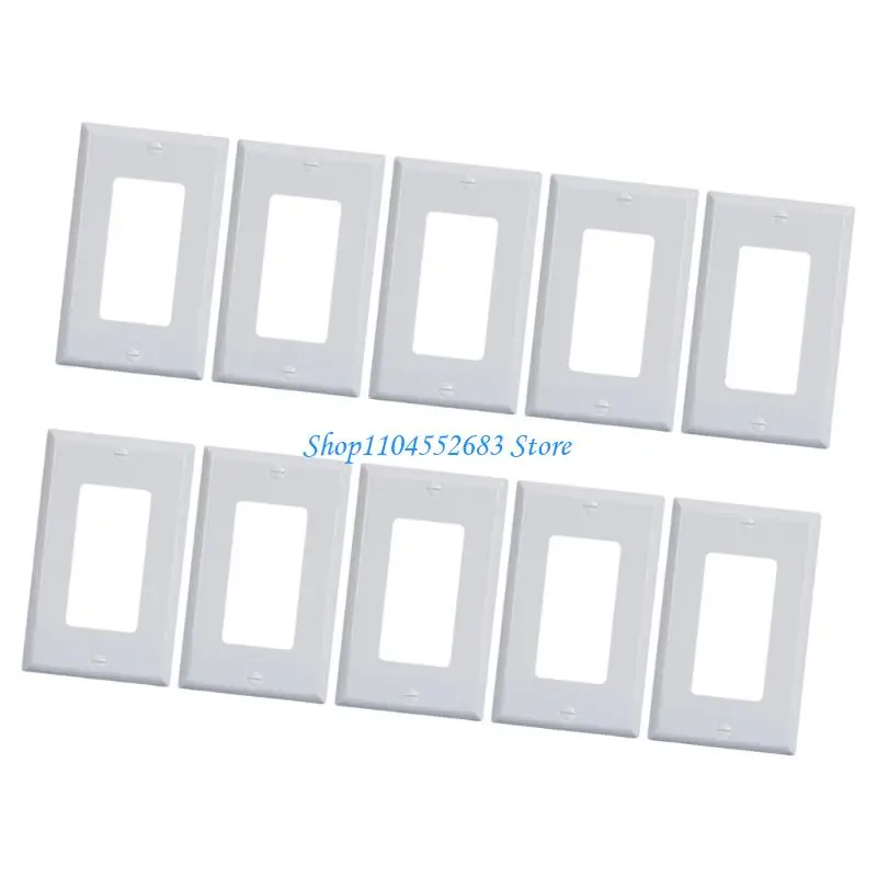 Screw Mount Single Gang Wall Plate Cover, Decorator Cover, 10 Pack 