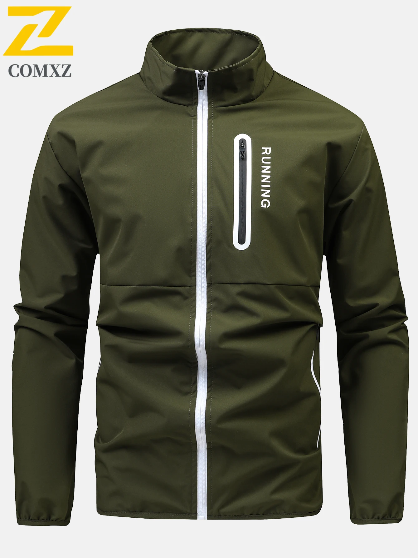 Outdoor Running Sports Jacket Mens Autumn New Casual Vertical Collar Loose Windproof Coat Hiking Fishing Zipper Baseball Jackets