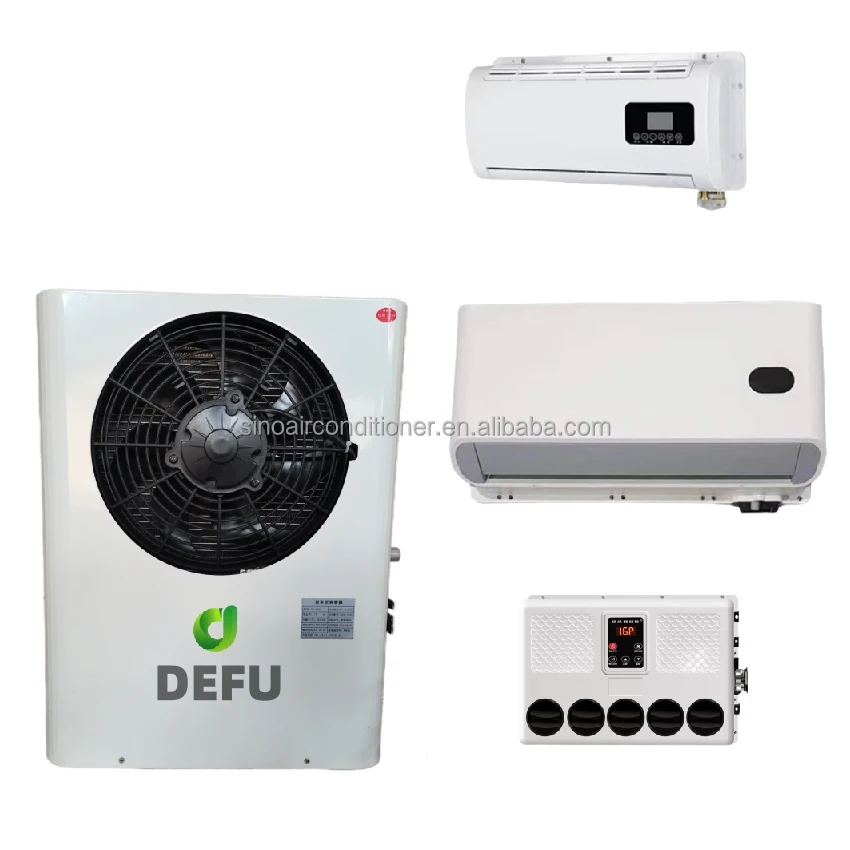 جرار فان المقصورة الكهربائية 24 فولت 12/24 فولت وقوف السيارات تكييف الهواء شاحنة 12 فولت مكيف الهواء لقافلة RV #1