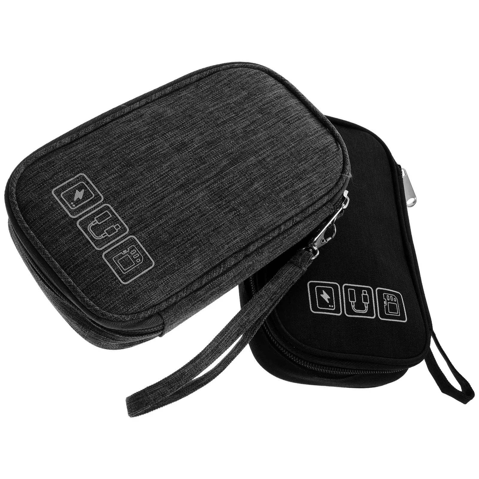 2Pcs Digital Accessories Organizer Bag Portable Lightweight Travel Cable Organizer Case for Data Cables Chargers Headphones USB