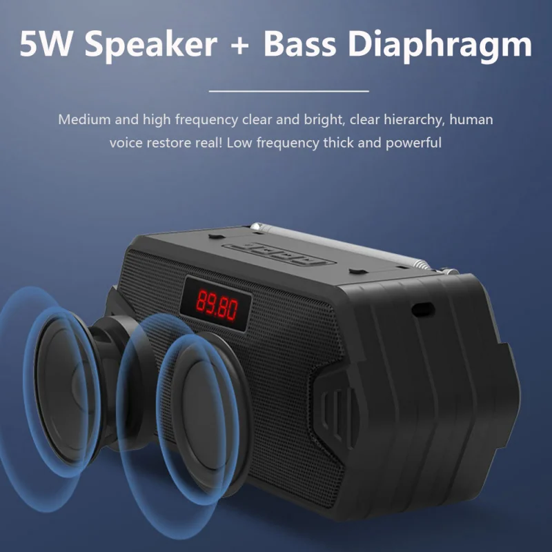 Draagbare Draadloze Bluetooth-Compatibele Luidspreker Baskolom Outdoor Usb Speakers Met Fm Radio Aux Tf Mp3 Voor Telefoon