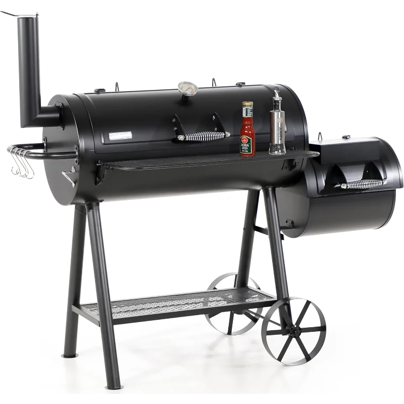 

Captiva Designs Heavy Duty Outdoor Smoker,Extra Large Cooking Area(941 sq.in. in Total) Offset Smoker, Best Charcoal Smoker
