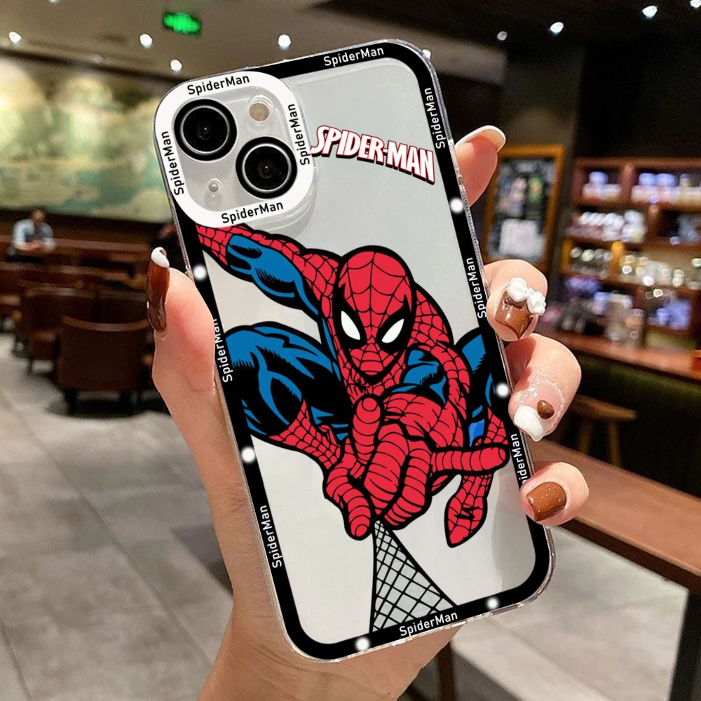 SpiderMan Cartoon Marvels etui na telefon dla Xiaomi Redmi Note 12 11 10 9 Pro 8 9C 10C 12C 13C 4G 5G miękkie silikonowe przezroczyste etui