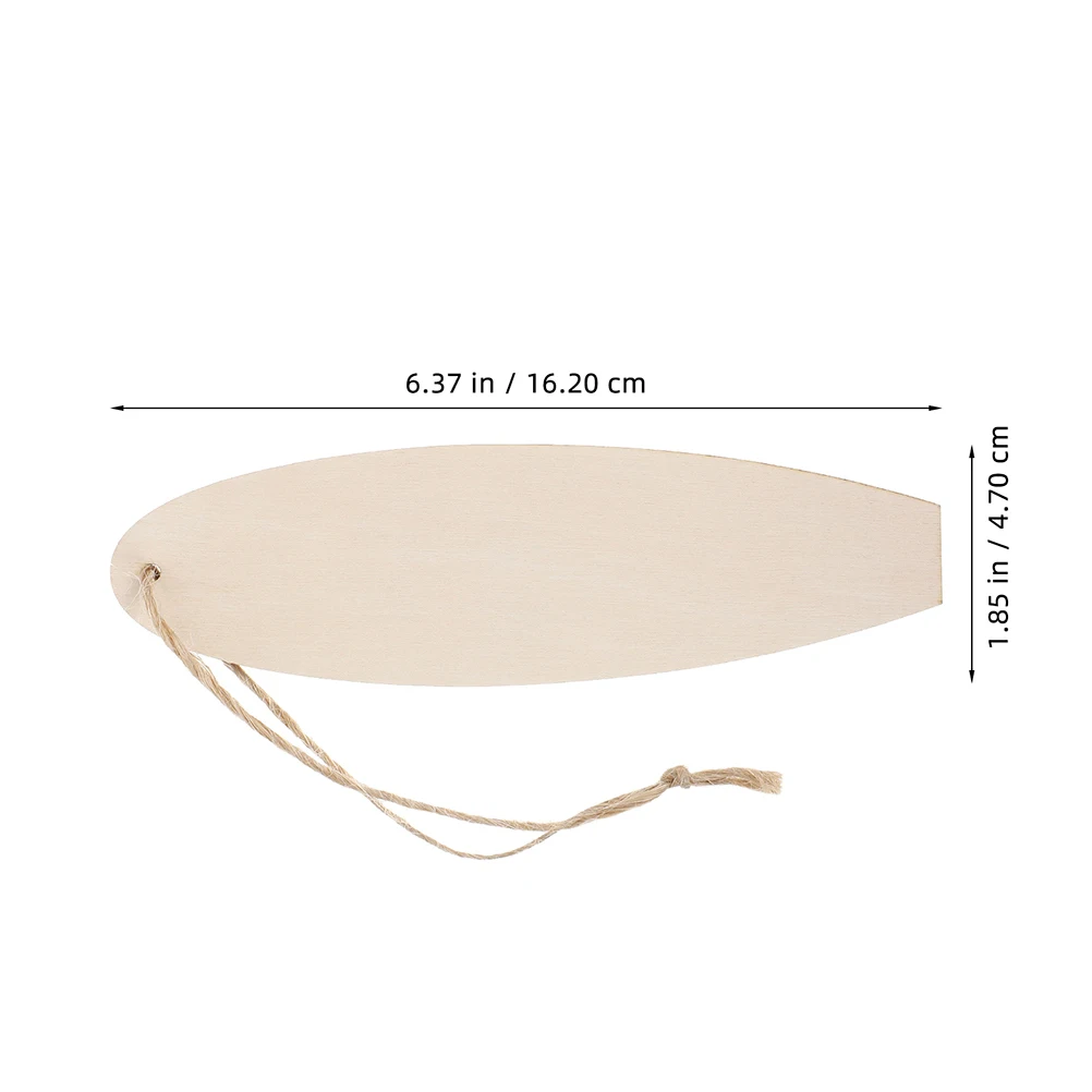 20개 블랭크 서핑보드 모양 나무 장식품, DIY 비치 스타일 공예품, 실내외 해안 테마 장식 기념품