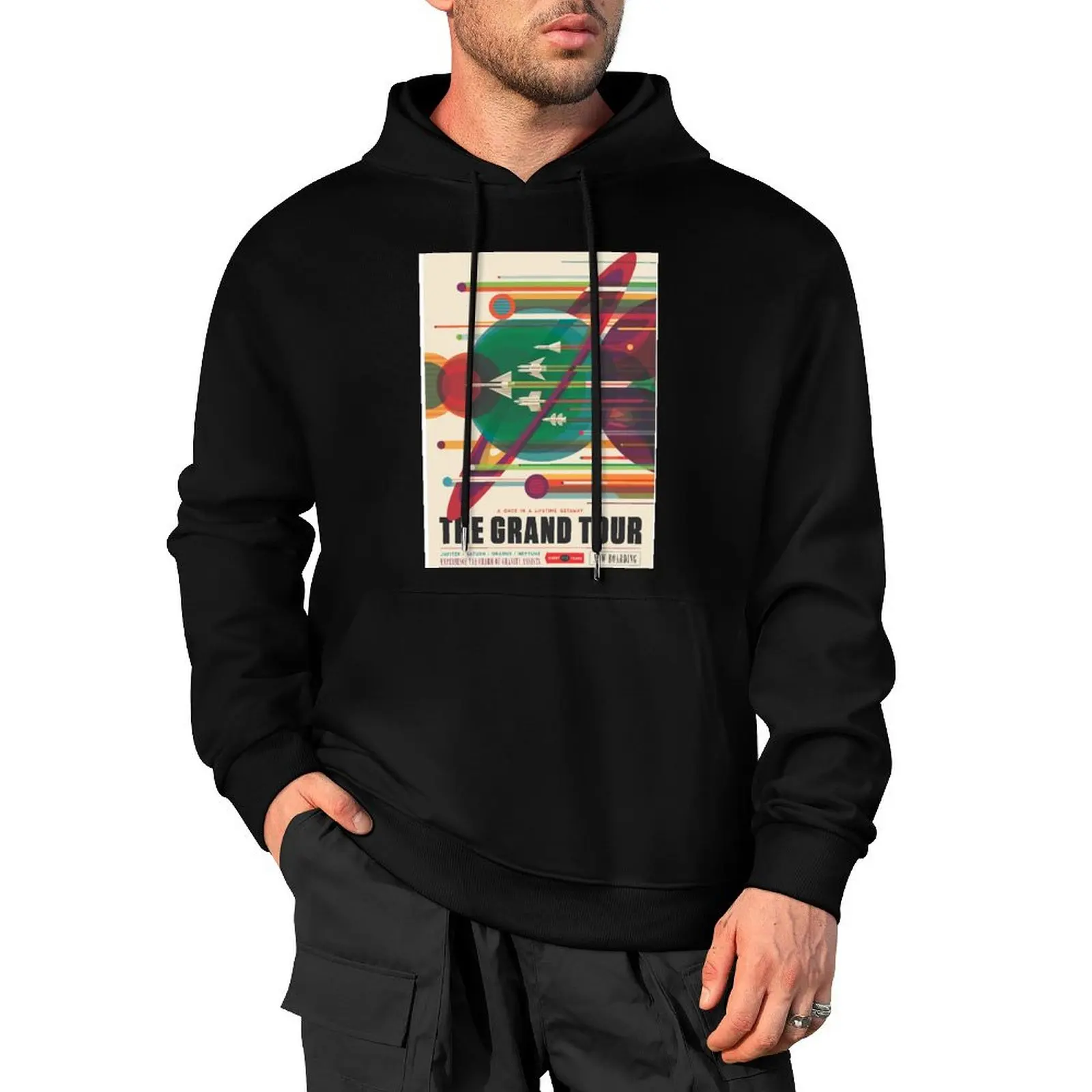 

Retro Space Poster - The Grand Tour Pullover Hoodie men's clothing winter clothes men's autumn clothes hooded shirt mens hoodies