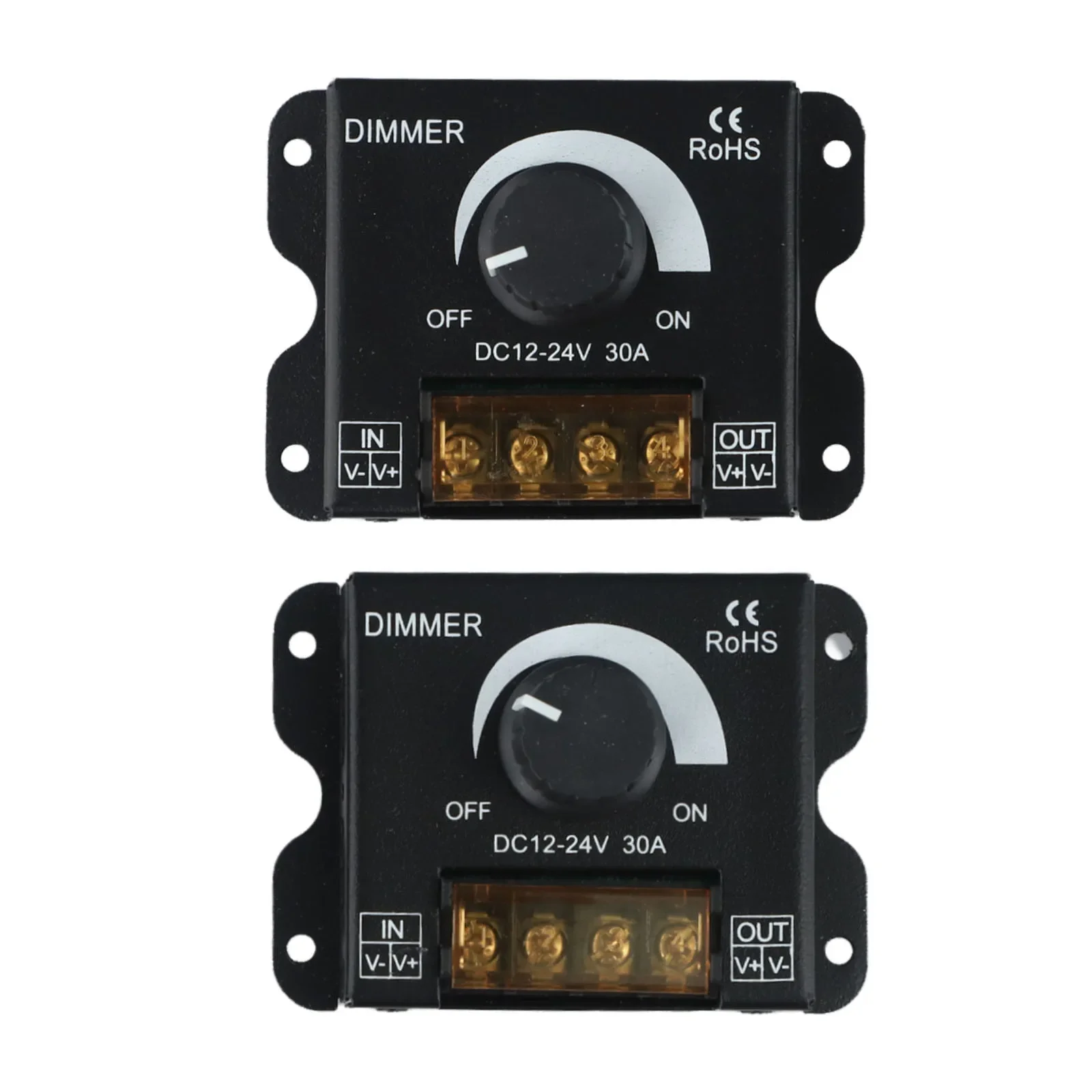 

2pcs LED Dimmer Switch DC 12-24V 30A Stepless Brightness Dimming Controller Power Tools Replacement Accessories