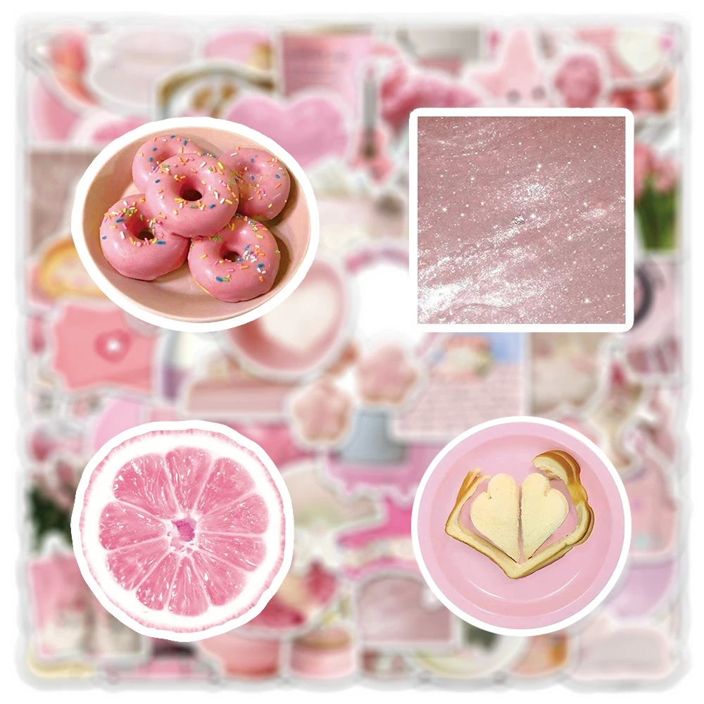 

10/30/50/100pcs Kawaii Cartoon Pink Girl Stickers Ins Style Aesthetic Sticker Decoration Notebook Suitcase Phone Guitar Decals