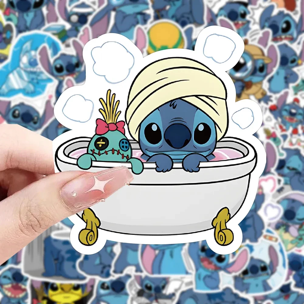 10/30/50/120pcs Disney Cute Cartoon Stitch Stickers Kids Toys Aesthetic Decals DIY Notebook Laptop Phone Suitcase Kawaii Sticker