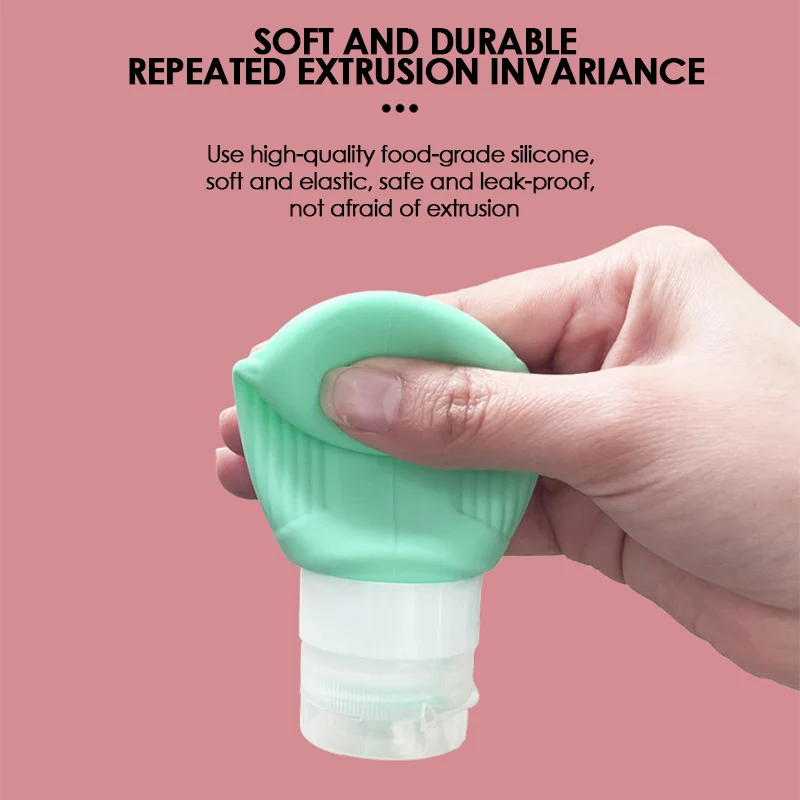 60/90ml Portable Silicone Travel Bottle Cosmetic Storage Refillable Lotion Bottle Leakproof Shampoo Container Squeeze Tube Empty