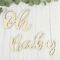 Oh Baby Wooden Letter With String Birthday Shower Wall Sticker Decoration Gender Reveal Party Wall Sign Wedding Decor Supplies