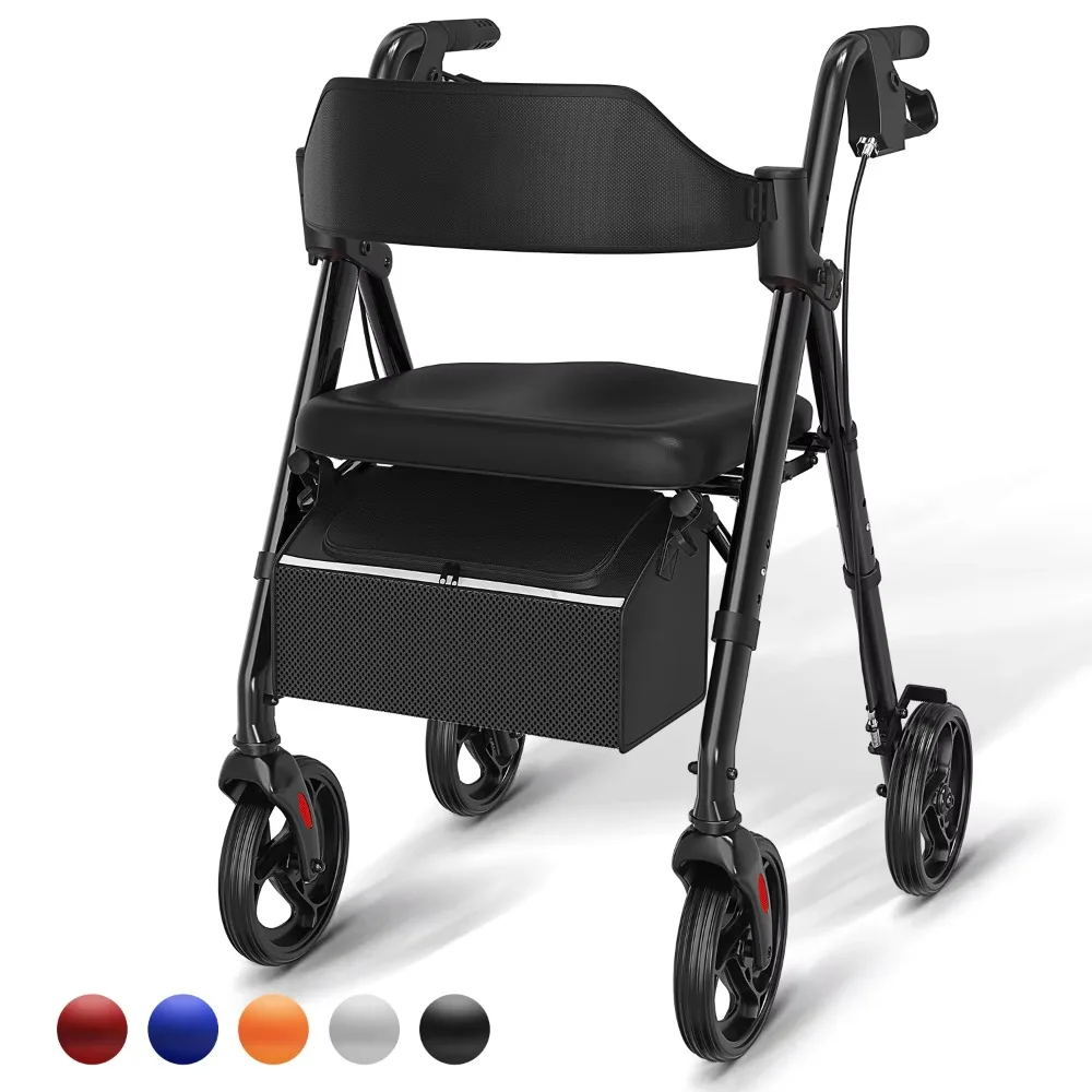 Custom Folding Steel Walking Assist Device Machine for Disabled Elderly People Patient Upright Rollator Walker