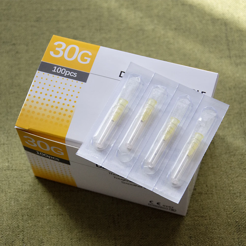 30G31G32G34G painless needle Piercing Transparent Syringe Injection glue Clear Tip Cap Pharmaceutical injection needle 2.5/4mm