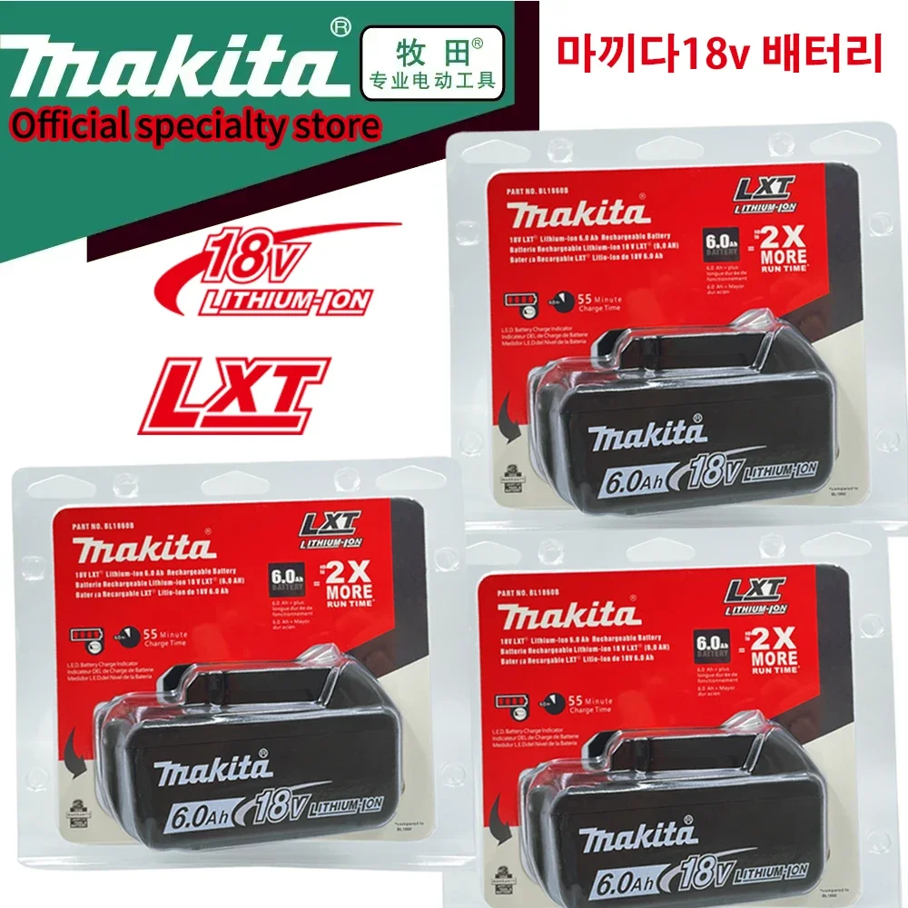 

100% Original Makita 18V 6.0Ah Rechargeable Battery ,For Makita BL1830B BL1840 BL1840B BL1850 BL1850B Power Tools Battery