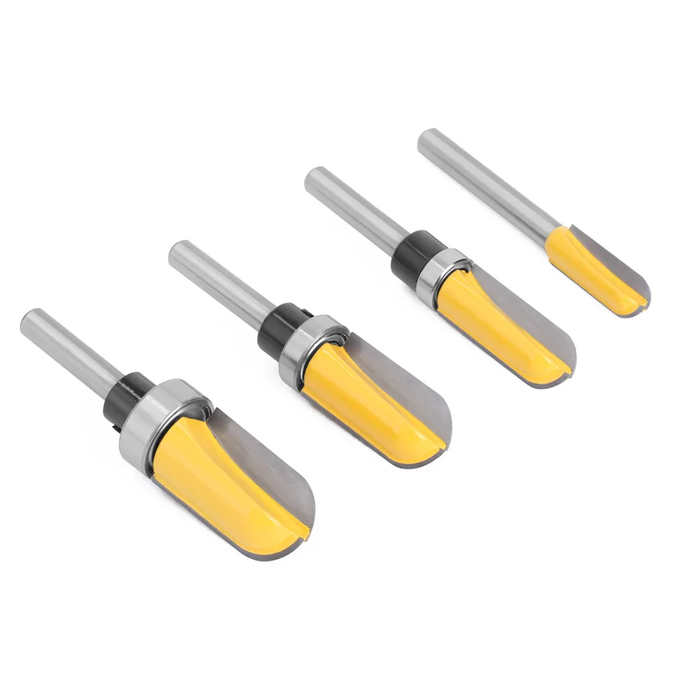 1PC 1/4 "6.35MM Shank Milling CUTTER ไม้แกะสลัก Router บิตคาร์ไบด์ End Mill เครื่องมือใบมีดยาวรอบจมูก Bit Core กล่อง Router Bit