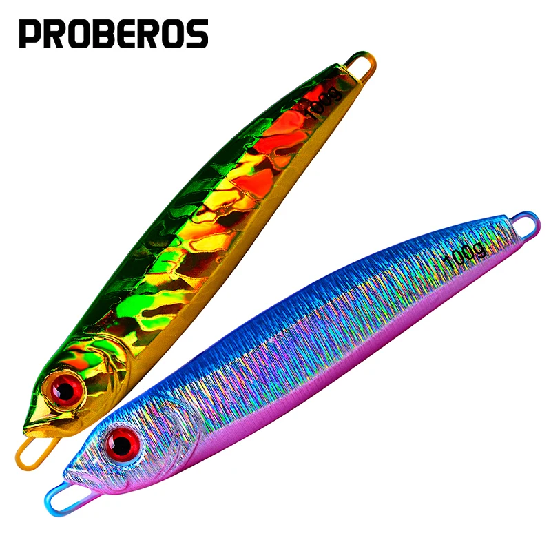 Proberos 1pc Casting metal fast sinking slow jumping fishing rig squid mackerel bait salt water fish artificial hard bait