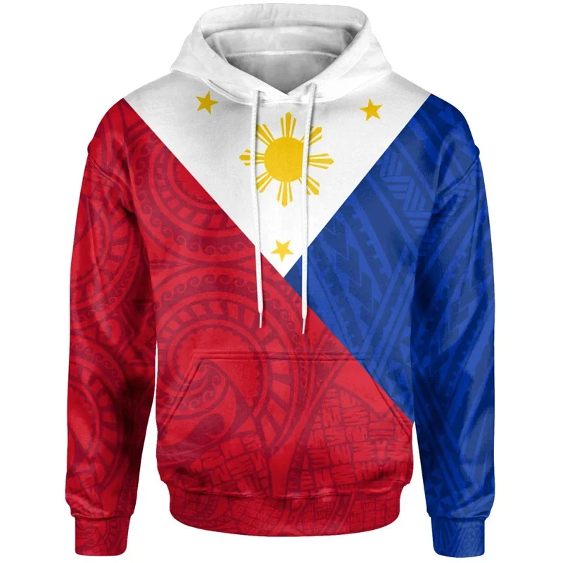 Philippines Filipinos Polynesian Tattoo Lapu Lapu Sun Tribal 3D Printing Hoodies For Men Kid Fashion Hooded Hoody Pullovers