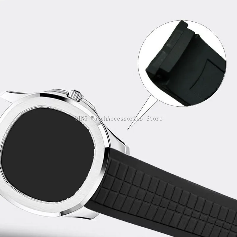 for Patek Philippe Aquanaut Series 5164/5167 Soft Silicone Smart Watch Strap Rubber Watchband Bracelets Men Women Wristbelt 21mm