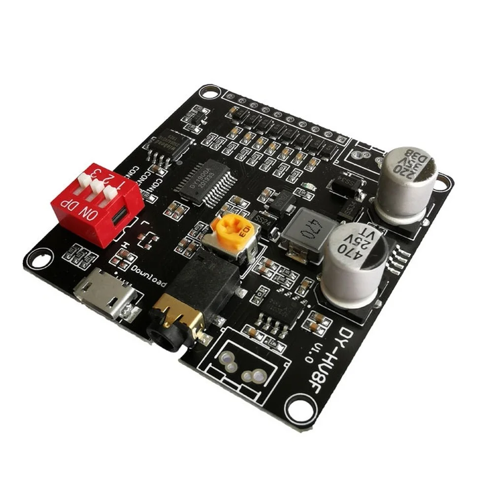 For Home Automation Black MP3 WAV Decoder Voice Control Audio Playback Embedded Sound Chip 20W High Power Output