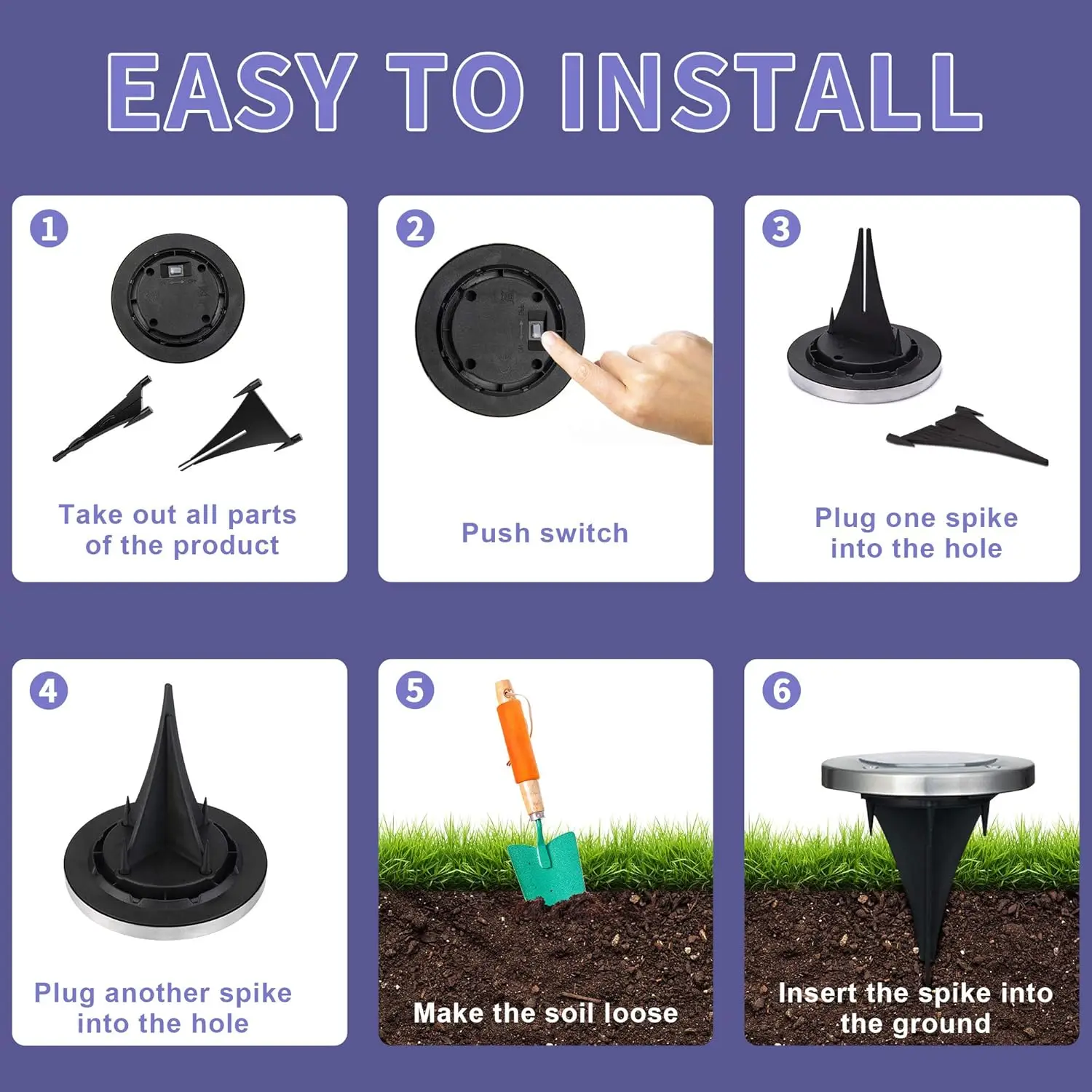 4/8pcs Solar Lights Outdoor, 8 LED Solar Landscape Lighting for Garden, Yard, Pathway (Cool/Warm White) image 6
