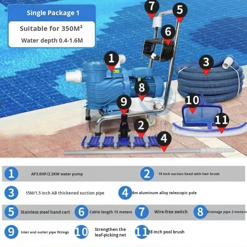 Schwimmbadmaschine Unterwasserstaubsauger für Fischteich und Poolboden Manueller Reiniger China