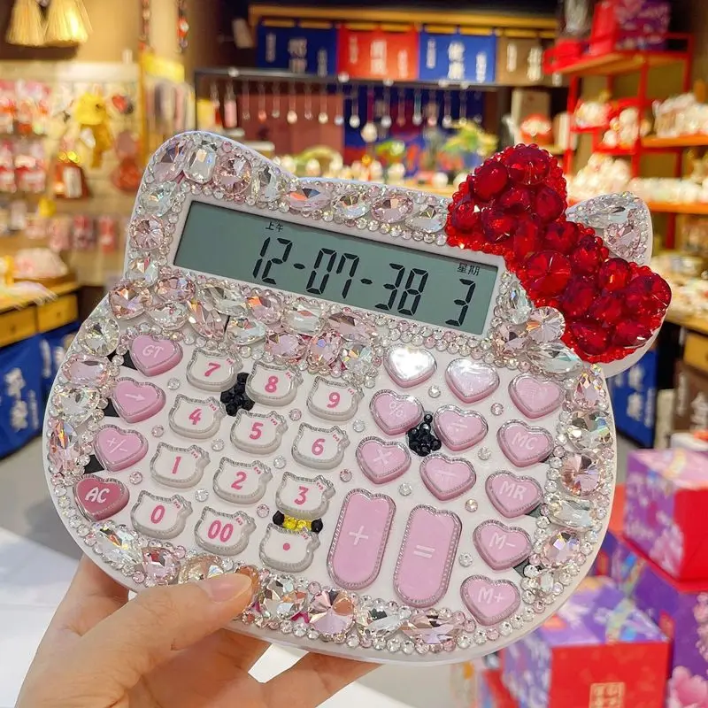 Boutique Luxury Office Electronic Calculator School & Office Electronics Creative Calculator Desktop Computer Rhinestone Crystal