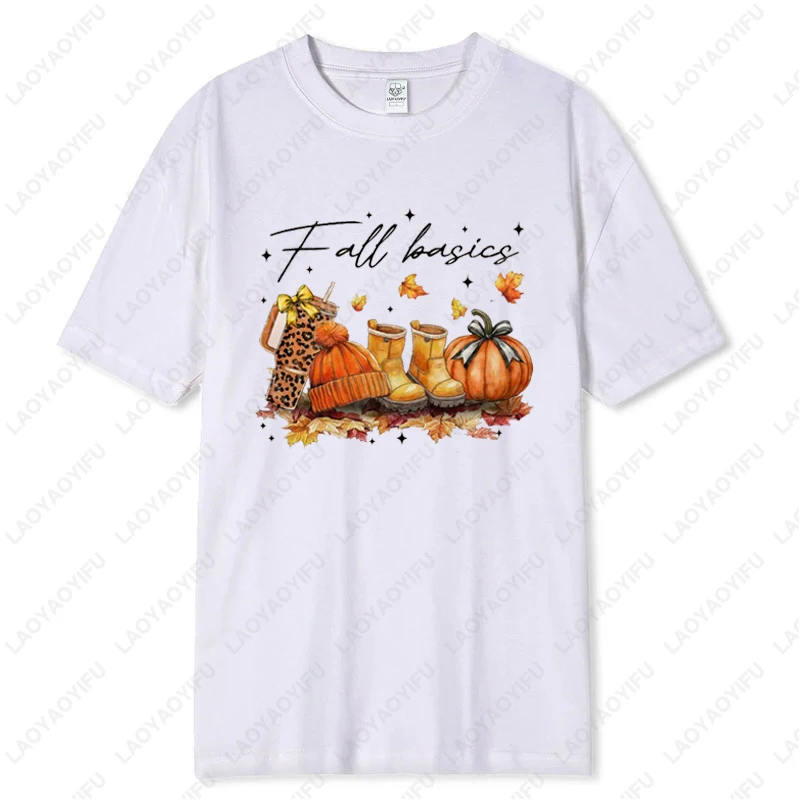 Retro Fall Basics Coquette Bow Pumpkin Tshirt Autumn Girly Design Sublimation Tops Men Women High Quality Cotton Regular Tees