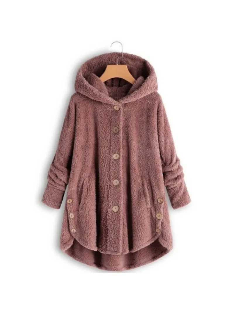 Autumn Winter Coat Women Warm Coat Wool Jacket Female Plush Coat Hooded Jacket New Women's Coats Solid Color Jacket