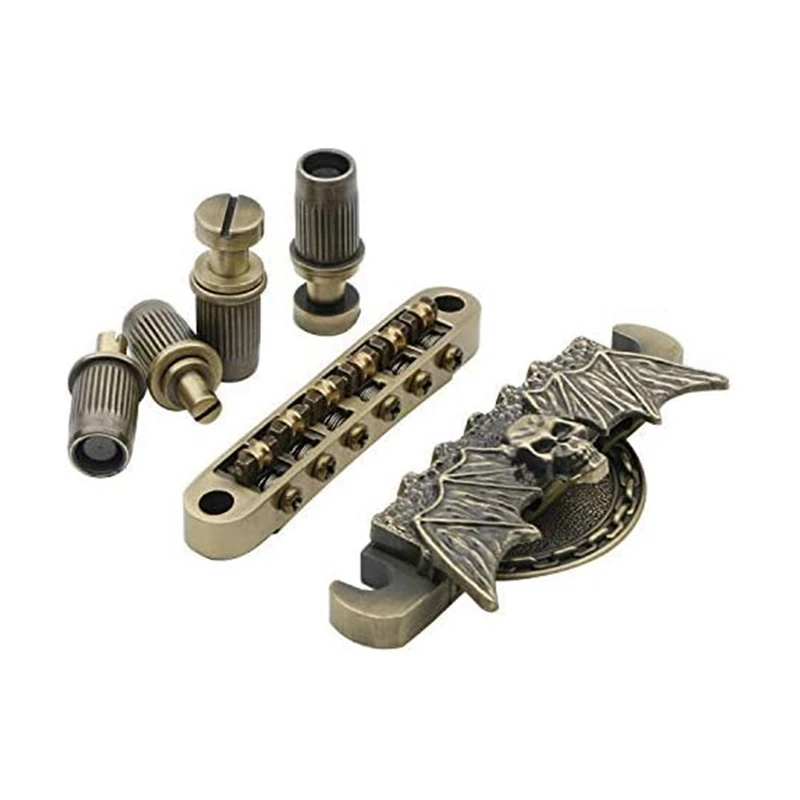 6-String Guitar Roller Saddle Tune-O-Matic Bronze Bridge Tailpiece For LP Electric Guitar Parts Accessories Bronze