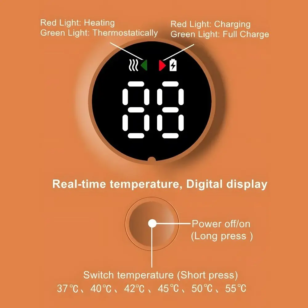 Constant Temperature Baby Bottle Warmer Wireless Digital Display Milk Warmer Rapid Warming Portable Bottle Insulation Cover