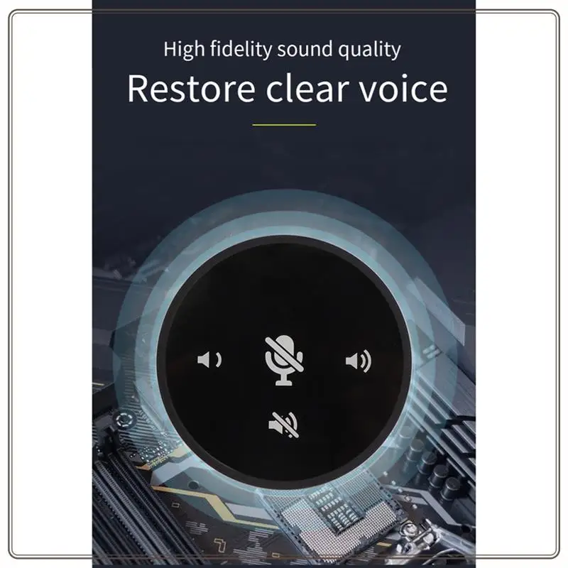 USB Microphone Conference Speakerphone, 360 Degree Omnidirectional Condenser Mic Computer Video Speakerphone For PC