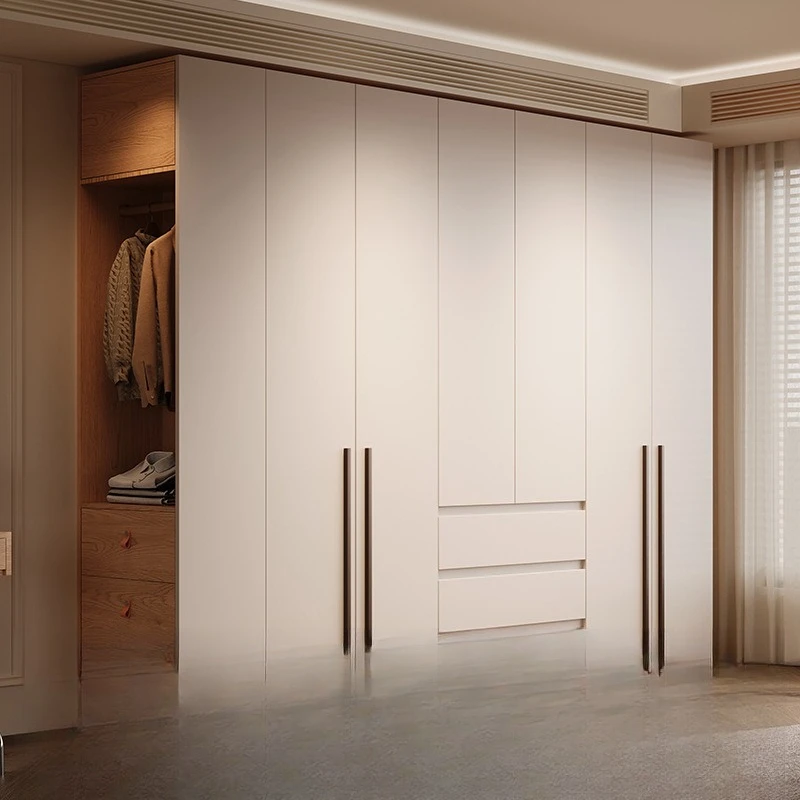Log Solid wood Oak One door to top Home bedroom Finished storage Large wardrobe