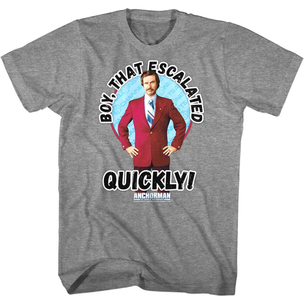 Anchorman Boy That Escalated Quickly Men's T Shirt Ron Burgundy Will Ferrell