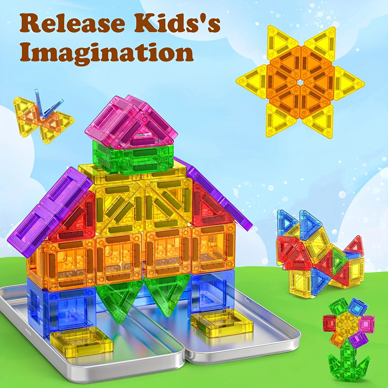 Mini magnetische bouwstenen, magnetische stukken, educatief bouwspeelgoed, reisformaat, gemakkelijk mee te nemen, klein formaat, gemakkelijk op te bergen