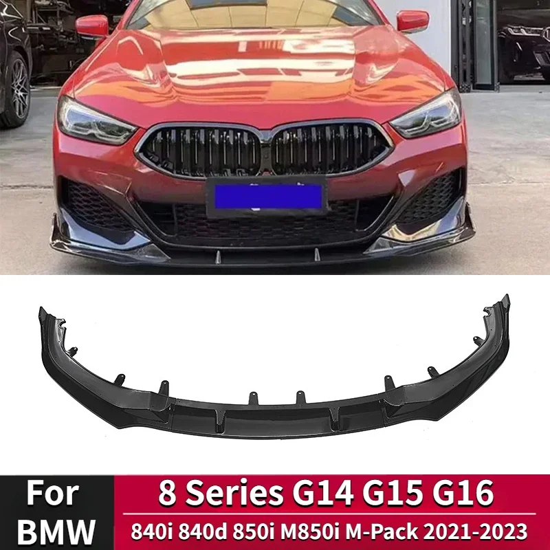 For BMW 8 Series G14 G15 G16 840i 840d 850i M850i M-Pack 2021-2023 Car Front Lip Spoiler Side Lower Splitters Body Kits Tuning