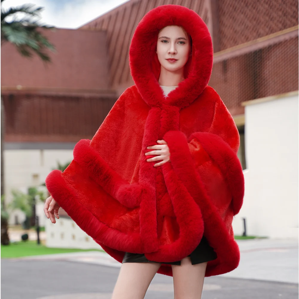 

Свадебная шаль из искусственного меха, зимнее теплое вечернее болеро, свадебная накидка, свадебная куртка, накидка для вечеринки с капюшоном по индивидуальному заказу