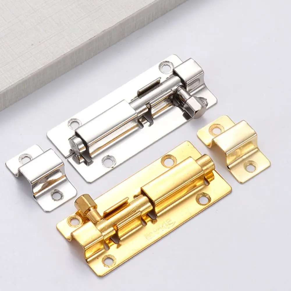 Door Lock Bolts Stainless Steel Door Latch Slide Bolts Lock with Screws for Bathroom Bedroom Shed Toilet Sliding Bolt Latch