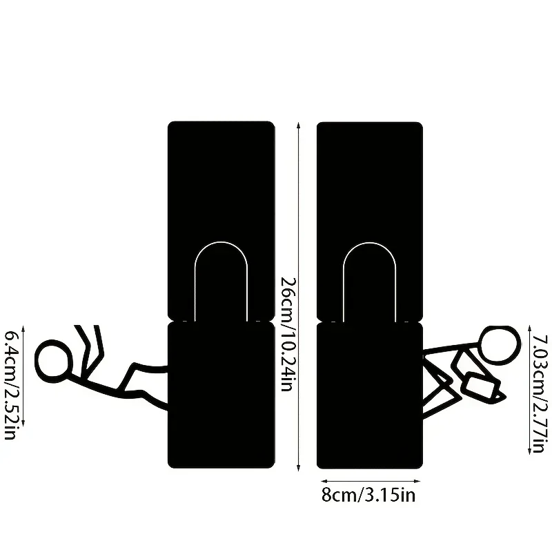 CIFBUY 2Pcs Cute Metal Bookends, Laser Cut Silhouette Sculpture, Rustproof Waterproof Powder-Coated, Indoor Outdoor Living Room