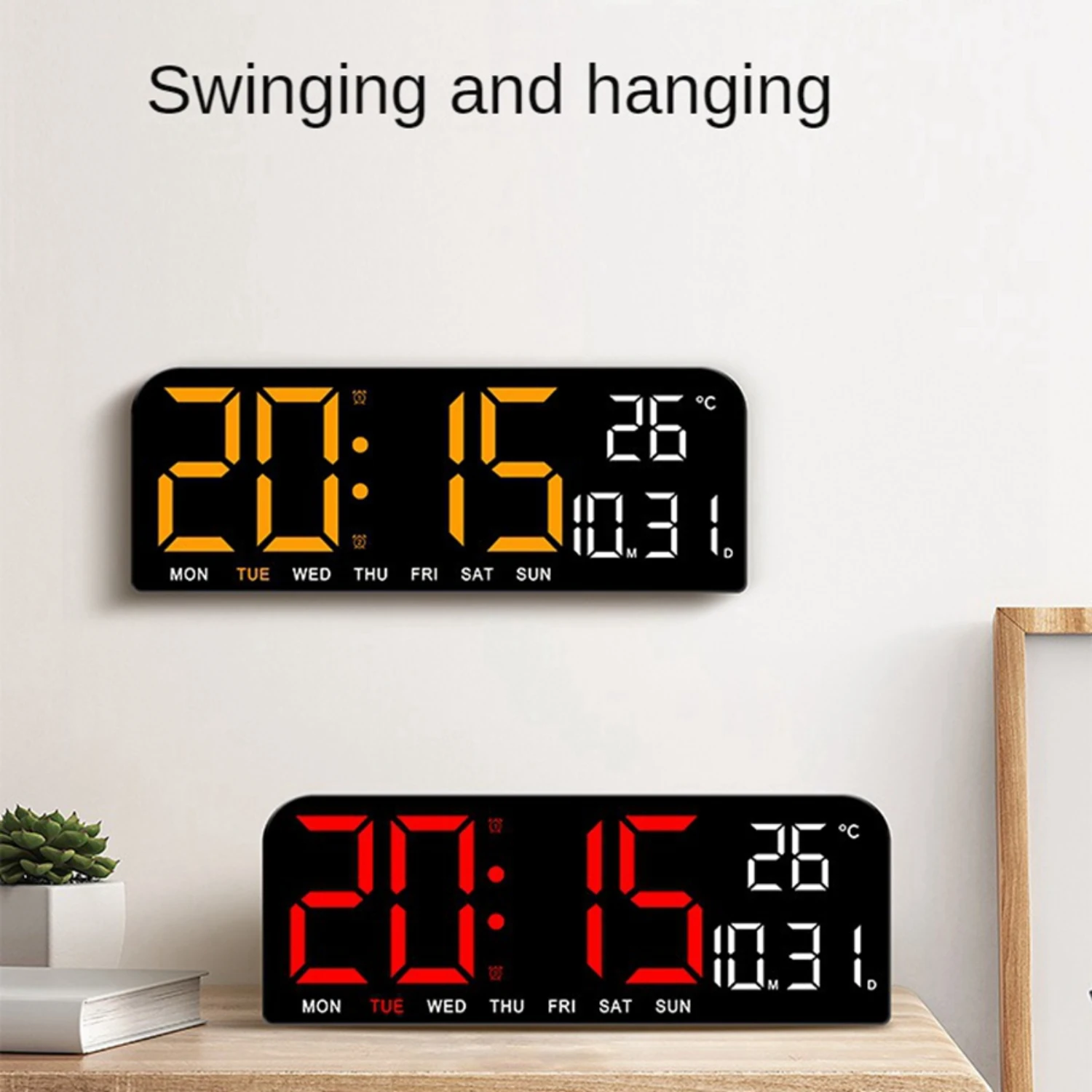 

Enhanced Ultra-Clear Visibility Digital LED Wall Clock for Superior Functionality and Enhanced Convenience with Advanced Tempera