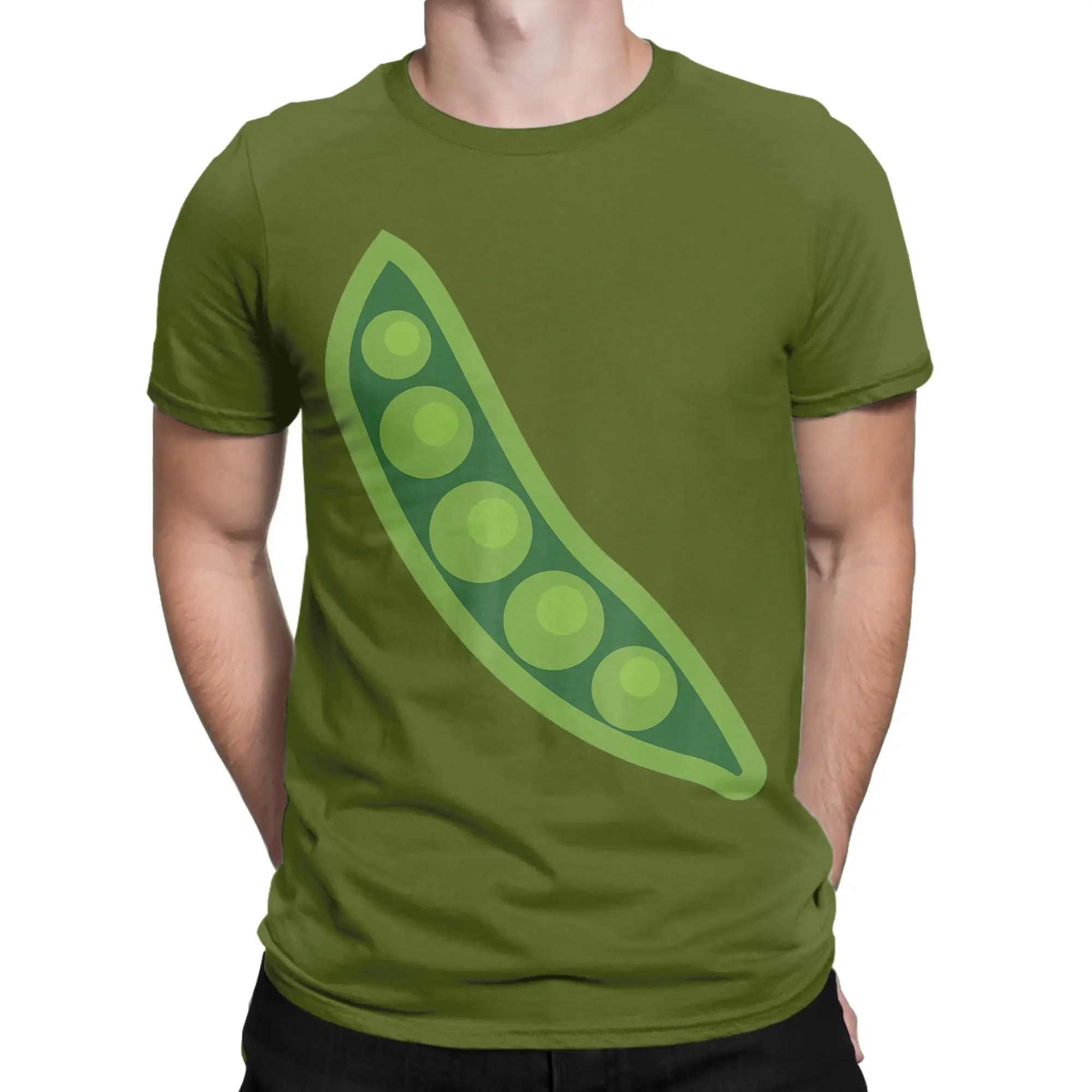 Pea Vegetable Easy Lazy Men T Shirts  Leisure Tee Shirt Short Sleeve Round Neck T-Shirts Cotton Gift Idea Clothing