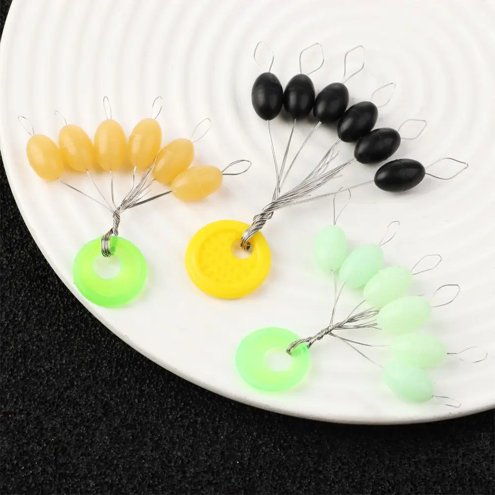 Oval Catfish Flotador High Concentricity Resistance Black Rubber Float Fishing Accessories Line Stopper Luminous Space Beans