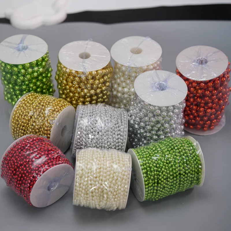 11/33yards 5mm/10mm Round Fishing Line Artificial Pearls Flower Beads Chain Garland Flowers Wedding Party Decoration Diy