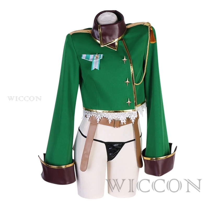 Meninas mágicas Araga Kiwi Cosplay Fantasia, Peruca Leopardo, Uniforme Militar, Meias de Couro, Novo Anime Cos Chapéu