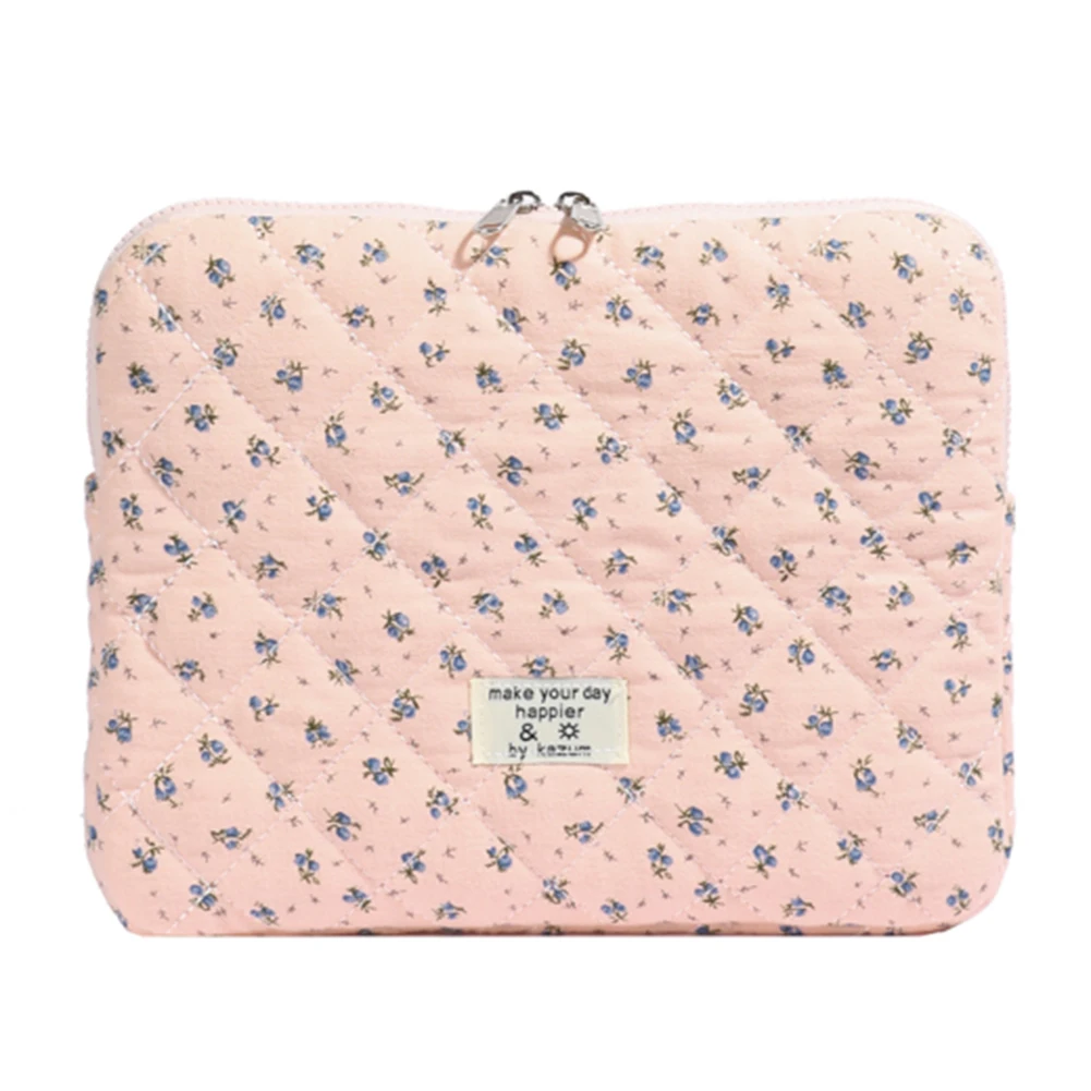 

Flower Printed Laptop Carrying Case Quilted Cute Computer Sleeve Protective for 11-15 Inch Laptop Tablet
