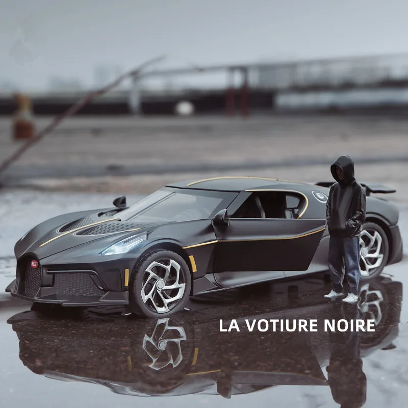 1:24 Bugatti Lavoiturenoire Alloy Sports Car Model Diecast Metal Toy Vehicles Car Model Simulation Sound and Light Kids Toy Gift