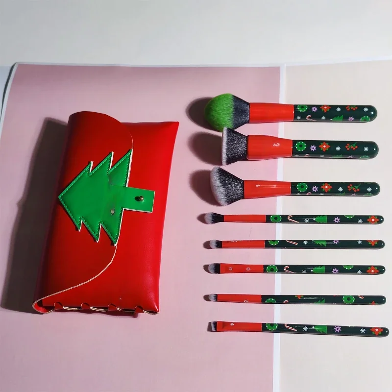 Christmas tree makeup brushes