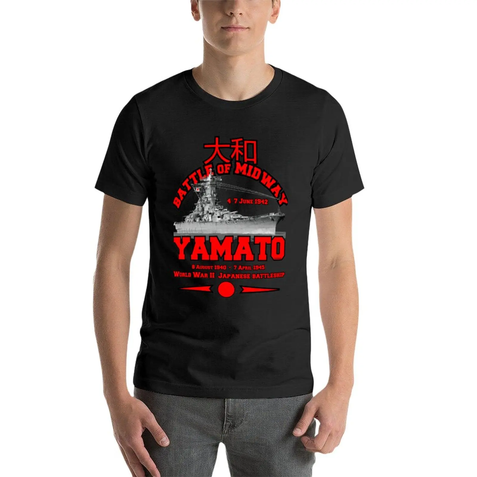 YAMATO-Japonês Encouraçado ww2 T-Shirt para Homens, de Secagem Rápida, Curto Equipado Camisetas, Novo