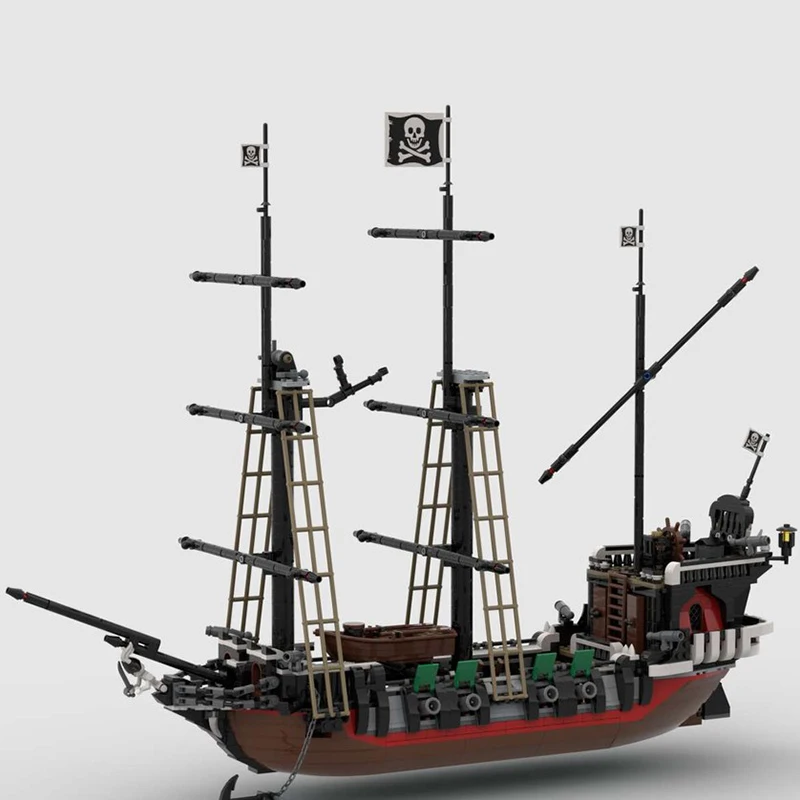 

NEW 1646PCS medieval Pirate Series MOC Modular Skull Eye Schooner Model DIY creative ideas childToy Assembly Puzzle birthdayGift